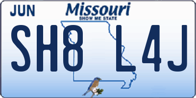 MO license plate SH8L4J