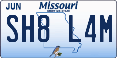 MO license plate SH8L4M