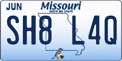MO license plate SH8L4Q