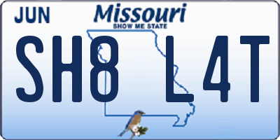 MO license plate SH8L4T