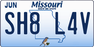 MO license plate SH8L4V