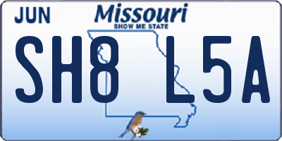 MO license plate SH8L5A