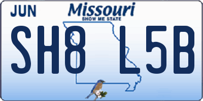 MO license plate SH8L5B