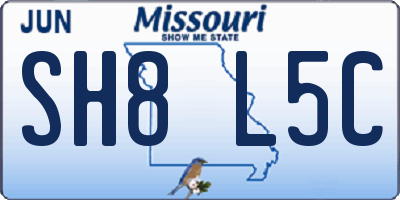 MO license plate SH8L5C