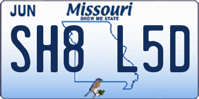 MO license plate SH8L5D
