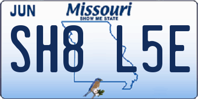MO license plate SH8L5E