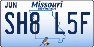 MO license plate SH8L5F