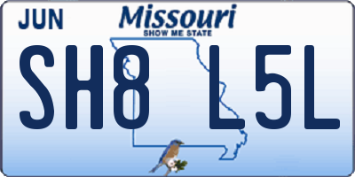 MO license plate SH8L5L