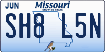 MO license plate SH8L5N