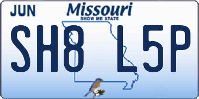 MO license plate SH8L5P