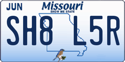 MO license plate SH8L5R