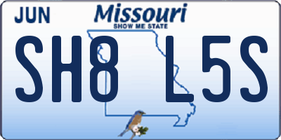 MO license plate SH8L5S