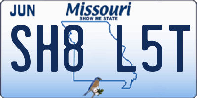 MO license plate SH8L5T
