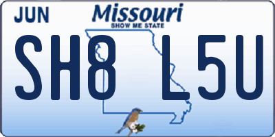 MO license plate SH8L5U
