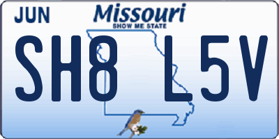 MO license plate SH8L5V
