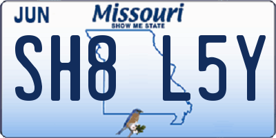 MO license plate SH8L5Y
