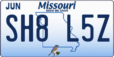 MO license plate SH8L5Z