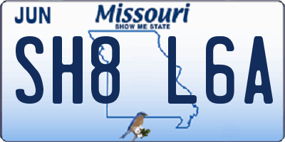 MO license plate SH8L6A