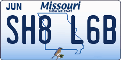 MO license plate SH8L6B