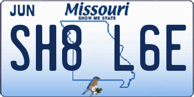 MO license plate SH8L6E