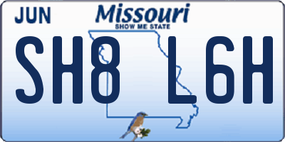 MO license plate SH8L6H