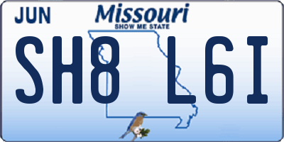 MO license plate SH8L6I