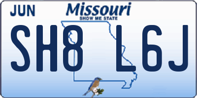 MO license plate SH8L6J