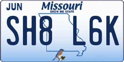 MO license plate SH8L6K