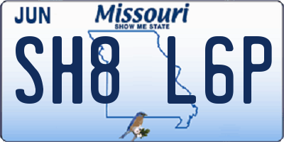 MO license plate SH8L6P