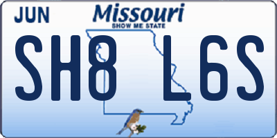 MO license plate SH8L6S