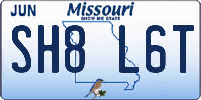 MO license plate SH8L6T
