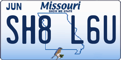 MO license plate SH8L6U