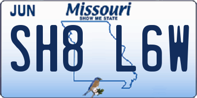 MO license plate SH8L6W