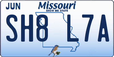 MO license plate SH8L7A