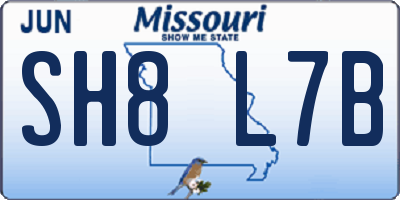 MO license plate SH8L7B