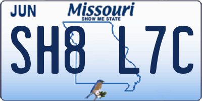 MO license plate SH8L7C