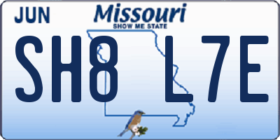 MO license plate SH8L7E