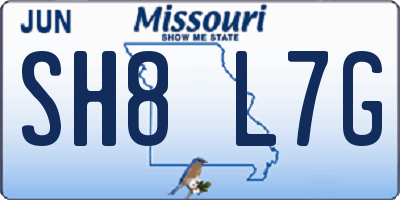 MO license plate SH8L7G