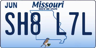MO license plate SH8L7L