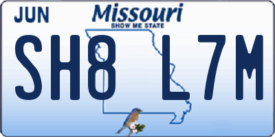 MO license plate SH8L7M