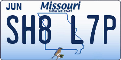 MO license plate SH8L7P