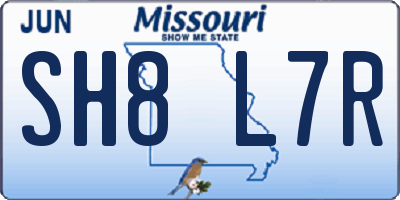 MO license plate SH8L7R