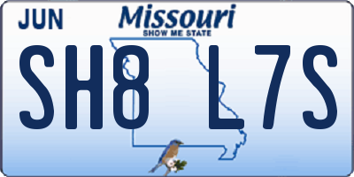 MO license plate SH8L7S