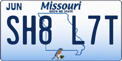 MO license plate SH8L7T