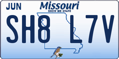 MO license plate SH8L7V