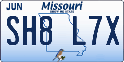 MO license plate SH8L7X