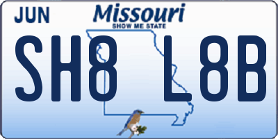 MO license plate SH8L8B