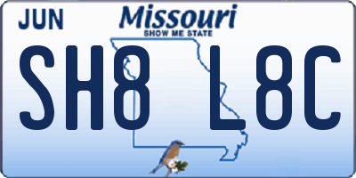 MO license plate SH8L8C