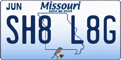 MO license plate SH8L8G