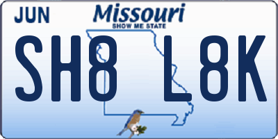 MO license plate SH8L8K
